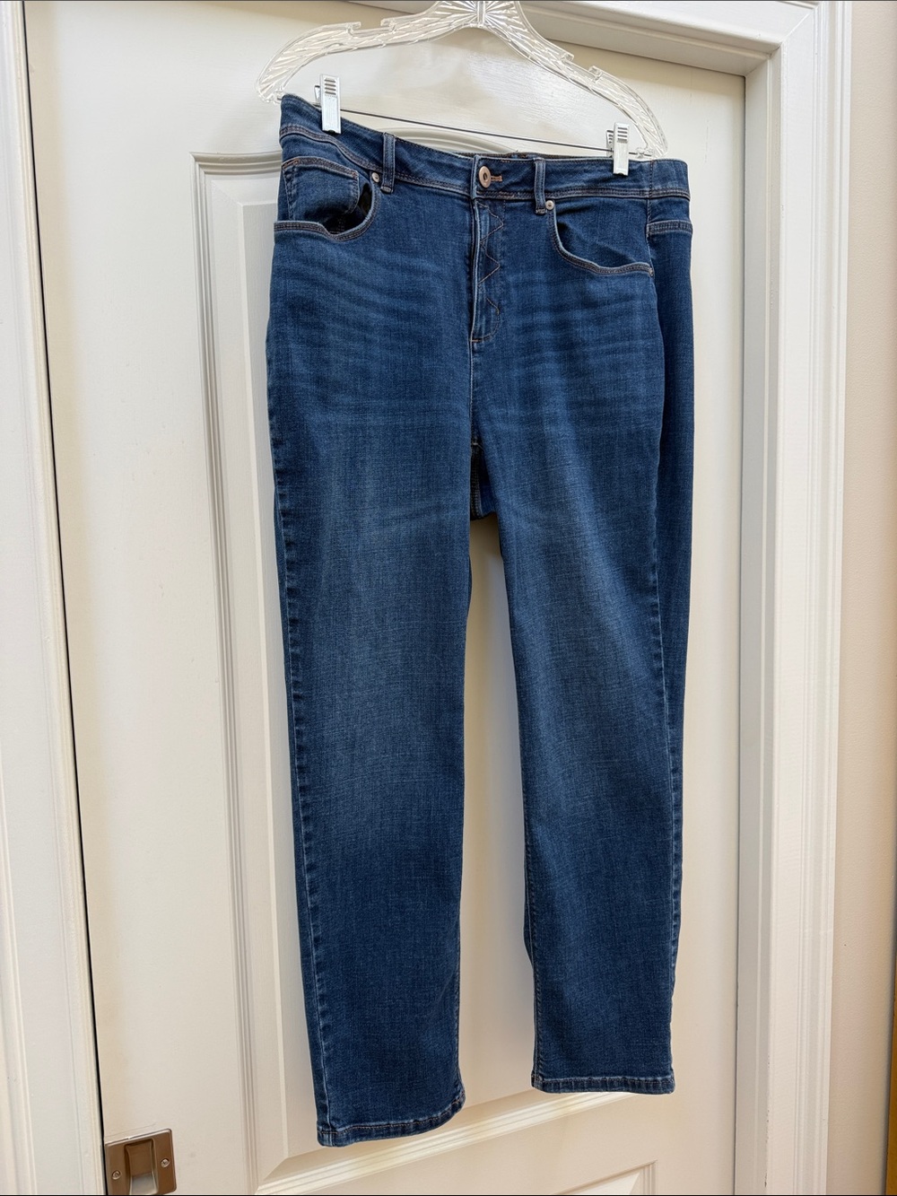 J. Jill Classic Dark Indigo High-Rise Straight Jeans